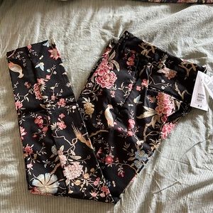 *NWT* H&M x GP&J BAKER Trousers Black Floral Hi-Rise Pants Size 4